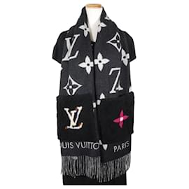 Louis Vuitton-Louis Vuitton Cashmere Black Stole-Black