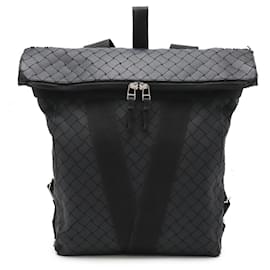 Bottega Veneta-Bottega Veneta Intrecciato Rubber Backpack-Black