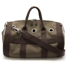 Hermès Sac de transport pour chien Hermes Kaki Marron foncé