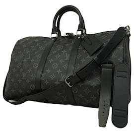 Louis Vuitton-Louis Vuitton Boston Bag Monogram Eclipse Keepall Bandouliere 45-Black