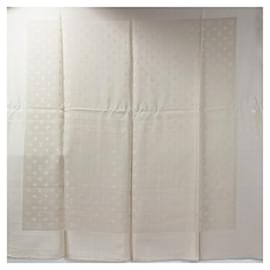 Louis Vuitton-Louis Vuitton Light Beige Silk Scarf-Beige