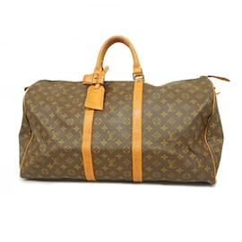 Louis Vuitton-Louis Vuitton Monogram Keepall 55 Boston Bag-Brown