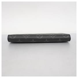 Louis Vuitton-Louis Vuitton Long Wallet Monogram Eclipse Portefeuille Brazza-Black