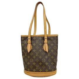 Louis Vuitton-Louis Vuitton Monogram Bucket PM Tote Bag-Brown