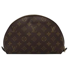 Louis Vuitton-LOUIS VUITTON Monogram Trousse Demi Ronde Cosmetic Pouch M47520 LV Auth BA014-Monogram