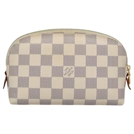 Louis Vuitton-LOUIS VUITTON Damier Azur Pochette Cosmetic PM Pouch N60024 LV Auth 114570-Other