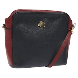 Hermès-Sac à épaule HERMES Jockey en cuir bleu marine et or Auth bs22558-Doré,Bleu Marine