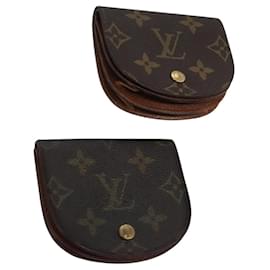 Louis Vuitton-LOUIS VUITTON Monogram Porte Monnaie Guze Coin Purse 2Set M61970 LV Auth th5621-Monogram