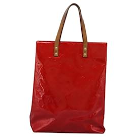 Louis Vuitton-LOUIS VUITTON Monogram Vernis Reade MM Hand Bag Red Rouge M91086 LV Auth 114495-Red