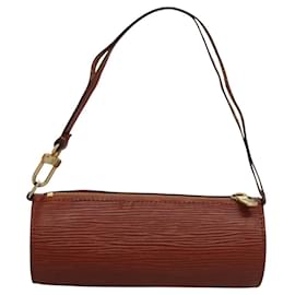 Louis Vuitton-LOUIS VUITTON Epi Soufflot Pouch Brown LV Auth BA294-Brown