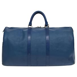 Louis Vuitton-LOUIS VUITTON Epi Keepall 50 Boston Bag Blue M42965 LV Auth 115587-Blue