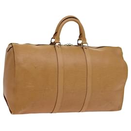 Louis Vuitton-LOUIS VUITTON Epi Keepall 50 Boston Bag Old model Beige M42941 LV Auth 114021-Beige