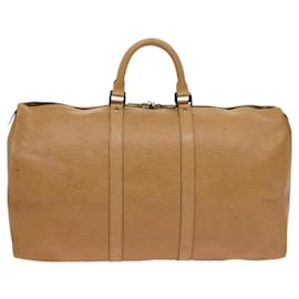 Louis Vuitton-LOUIS VUITTON Epi Keepall 50 Boston Bag Old model Beige M42941 LV Auth 114021-Beige