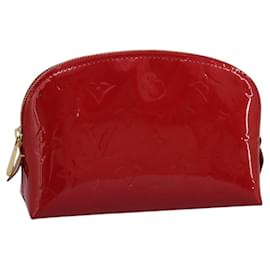 Louis Vuitton-LOUIS VUITTON Monogram Vernis Pochette Cosmetic Pouch Slys M90172 LV Auth 115463-Red,Other