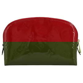 Louis Vuitton-LOUIS VUITTON Monogram Vernis Pochette Cosmetic Pouch Slys M90172 LV Auth 115463-Red,Other