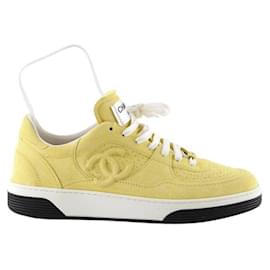 Chanel-Suede sneakers-Yellow