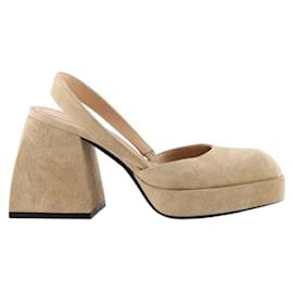 Autre Marque-Suede heels-Beige