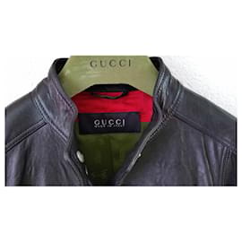 Gucci-GUCCI LEATHER BIKER JACKET.-Black
