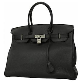Hermès-Hermes Birkin 35 Handbag in Black Togo Leather-Black