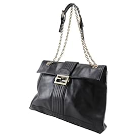 Fendi-Fendi Chain Tote Bag-Black