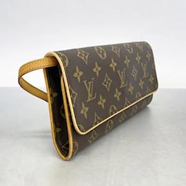 Louis Vuitton-Louis Vuitton Monogram Pochette Twin GM Shoulder Bag-Brown