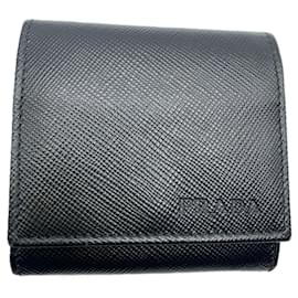 Prada-Prada Saffiano Leather Coin Case 2M1287-Black