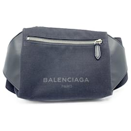 Balenciaga-Balenciaga Canvas Leather Body Bag-Black
