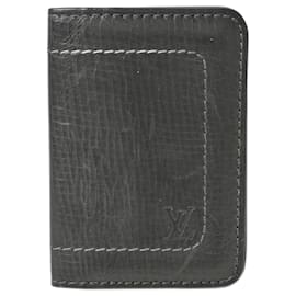 Louis Vuitton-Louis Vuitton Leather Card Case M97023-Black,Other