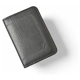 Louis Vuitton-Louis Vuitton Leather Card Case M97023-Black,Other