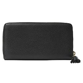 Gucci-Gucci Calf Soho Interlocking G Long Zip Wallet 598187-Black
