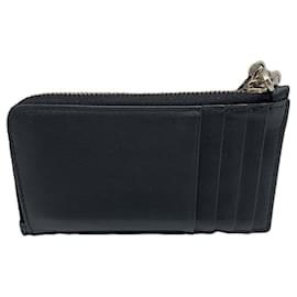 Dior-Dior Lambskin Zip Card Holder Black-Black