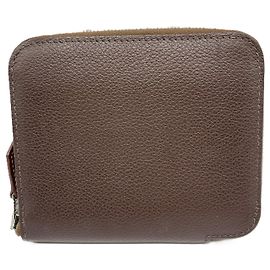 Carteira compacta em seda Azap da Hermès marrom Marrom