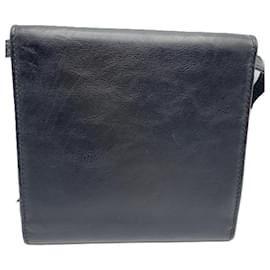 Balenciaga-Balenciaga Leather Shoulder Wallet Black-Black