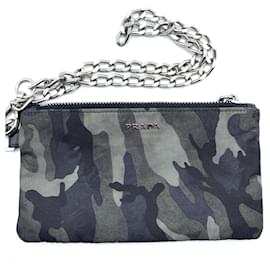 Prada-Prada Nylon Chain Coin Case Pouch 2M1273-Other