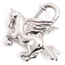 Hermès-Hermes Pegasus Cadena Bag Charm Silver-Silvery