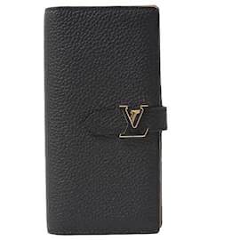 Louis Vuitton-Louis Vuitton Taurillon Leather Vertical Wallet M81330-Black