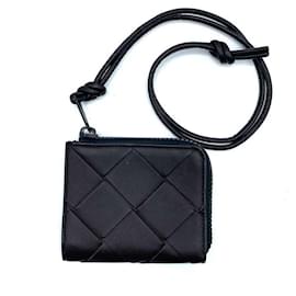 Bottega Veneta-Bottega Veneta Maxi Intrecciato Coin Case Black-Black