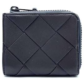 Bottega Veneta-Bottega Veneta Maxi Intrecciato Coin Case Black-Black