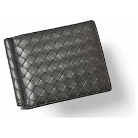 Bottega Veneta-Bottega Veneta Leather Wallet Money Clip-Black