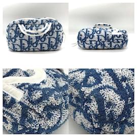 Dior-Christian Dior Mini Handbag Blue White Trotter-White,Blue