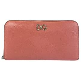 Dolce & Gabbana-Dolce & Gabbana Pink Leather Long Wallet-Pink