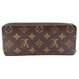 Louis Vuitton-Louis Vuitton Monogram Clemence Wallet-Brown,Fuschia