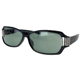 Gucci-Óculos de sol Gucci padrão GG preto com hardware prateado-Preto