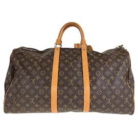 Louis Vuitton-Louis Vuitton Monogram Keepall 55 Boston Bag-Brown