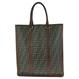 Fendi-Fendi Zucca PVC Tote Bag 7VA243-Brown