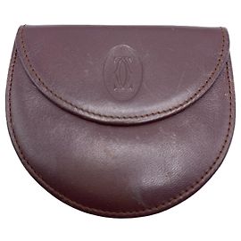 Monedero de cuero Cartier Unisex Burdeos
