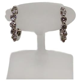 Autre Marque-K18WG Diamond Hoop Earrings White Gold-Golden