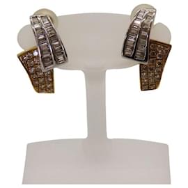Autre Marque-K18 K18WG Diamond Earrings Gold White Gold-Golden