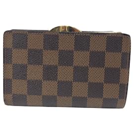 Louis Vuitton-Louis Vuitton Damier Ebene Compact Wallet-Brown