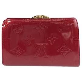 Louis Vuitton-Louis Vuitton Vernis Wallet Red Gold M93528-Red,Golden
